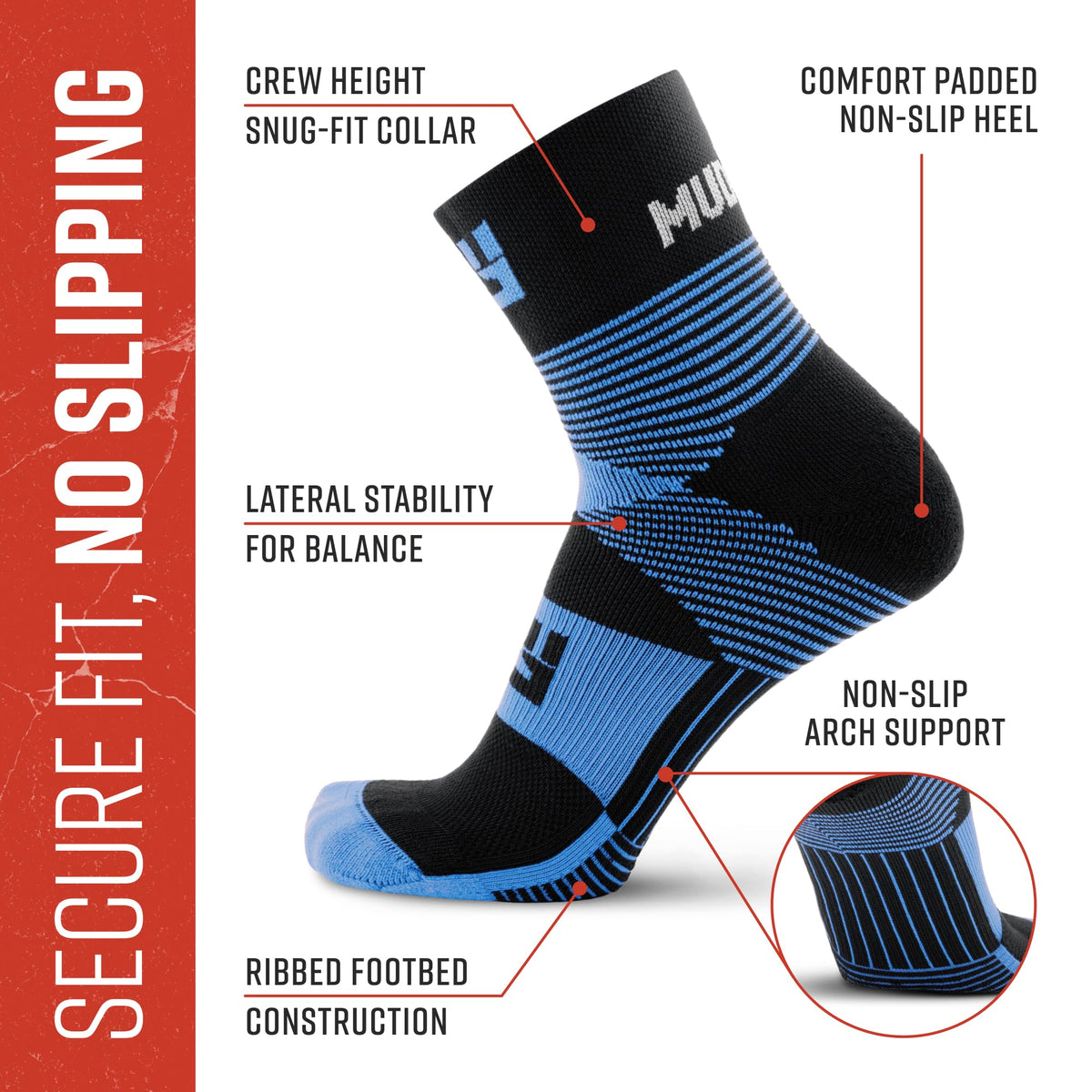 MudGear Hybrid Training Sock (BLUE)
