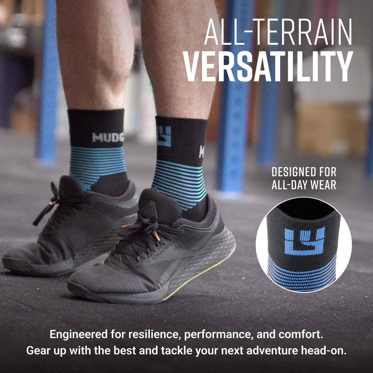 MudGear Hybrid Training Sock (BLUE)