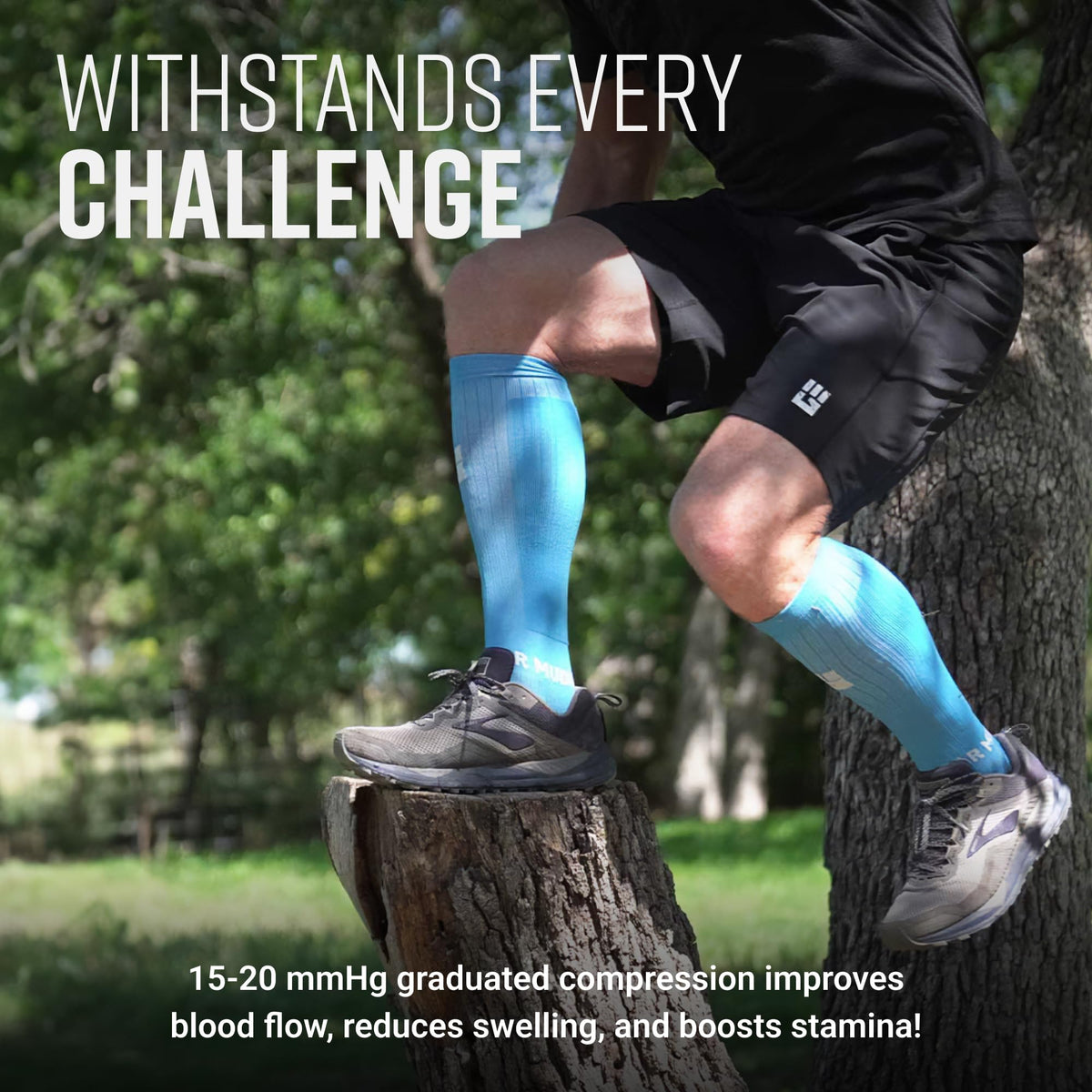 Tall Compression Socks (Neon Blue)