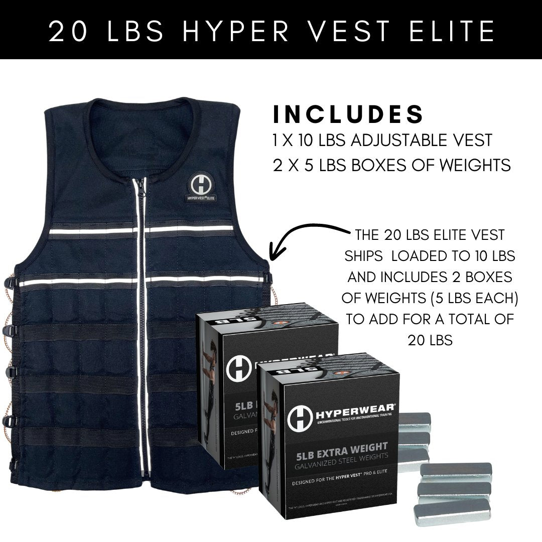 product image showing 20 lb Hyper Vest ELITE weight vest