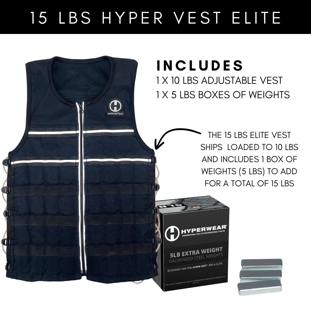 product image showing 15 lb Hyper Vest ELITE weight vest