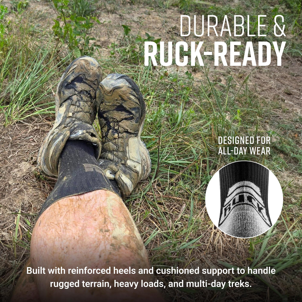 image of MudGearMudGear Ruck Sock (Black/Gray)Inventory