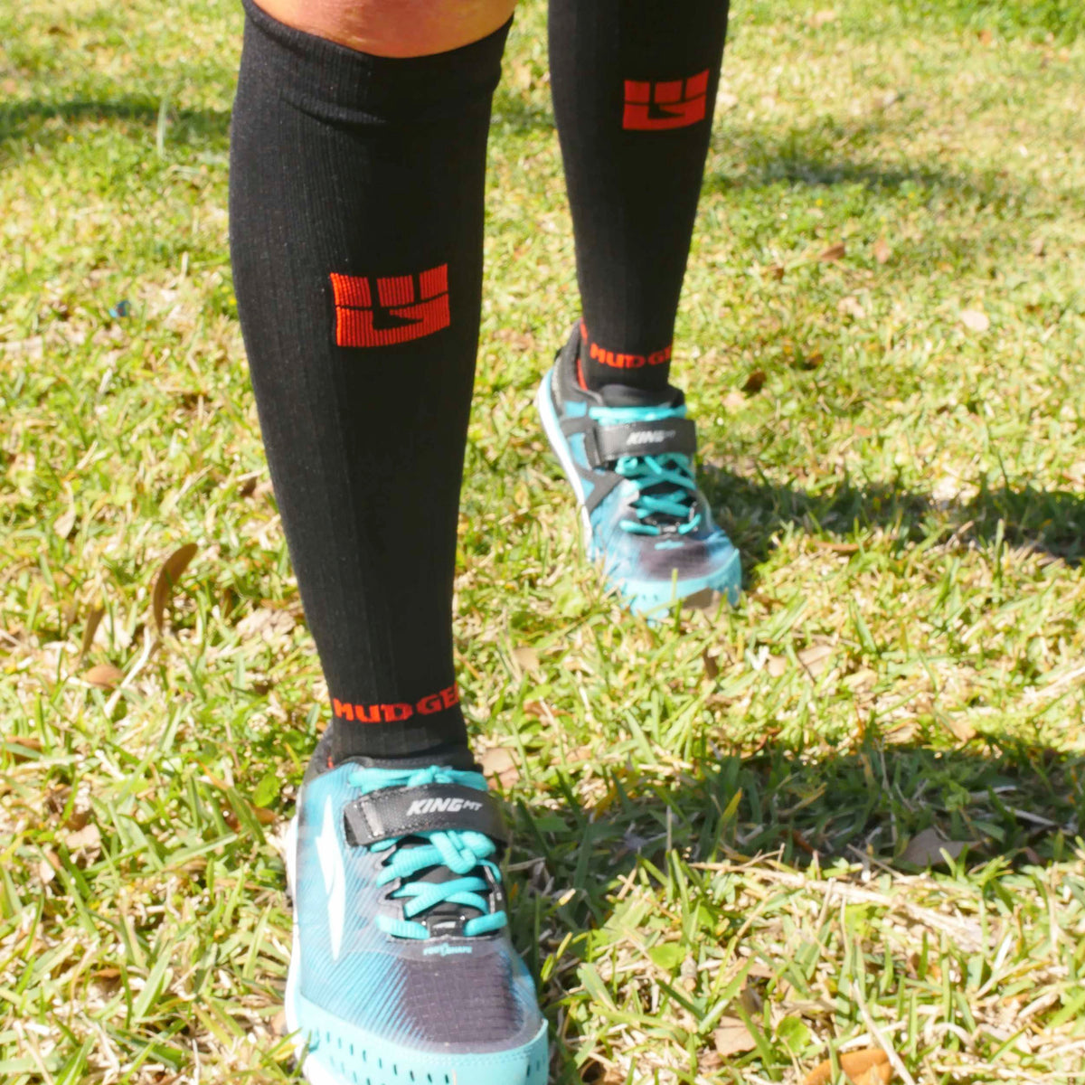 Tall Compression Socks (Black/Orange)
