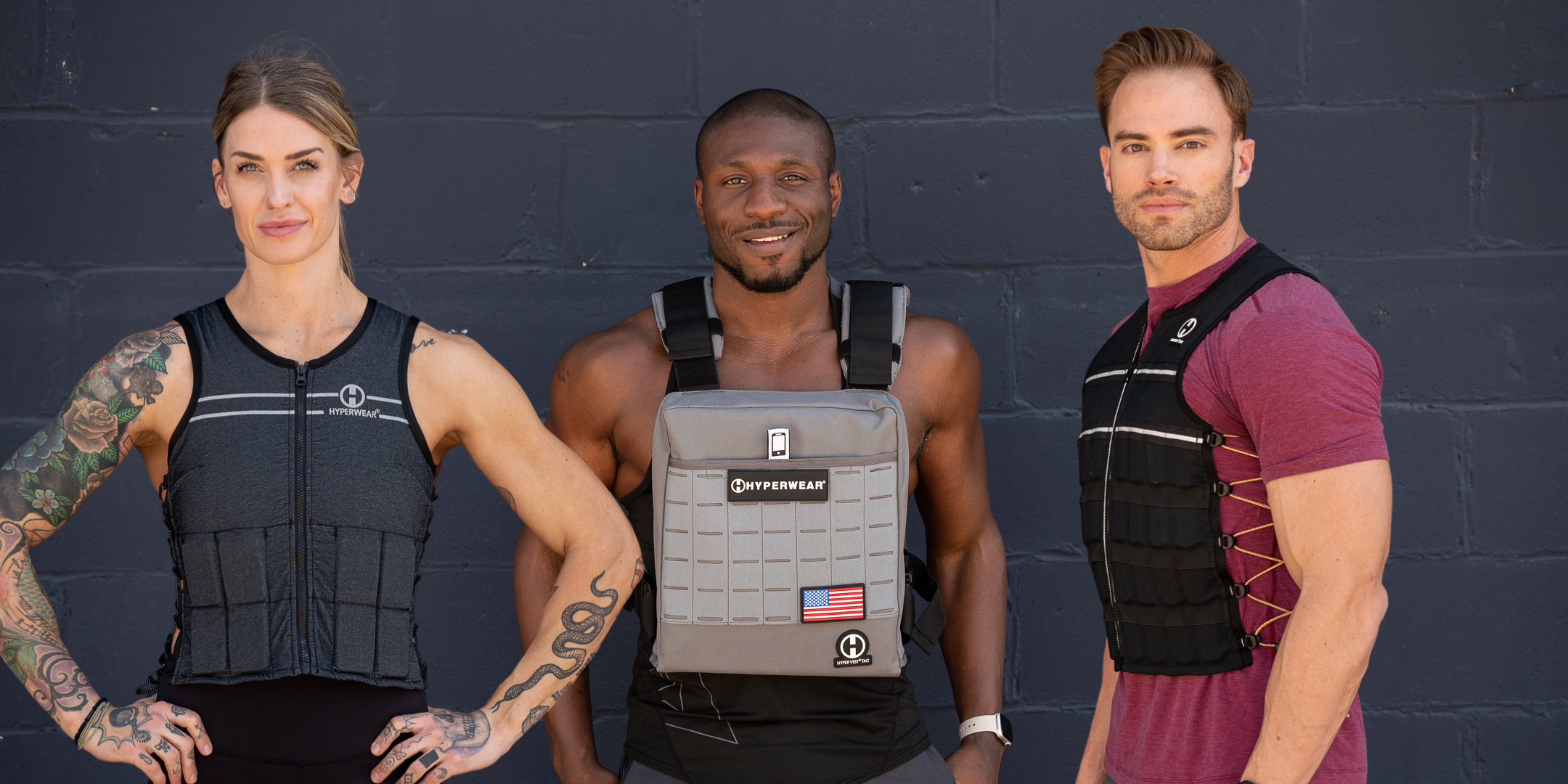 picture of three fitness models wearing different Hyper Vests for our weighted vest guide