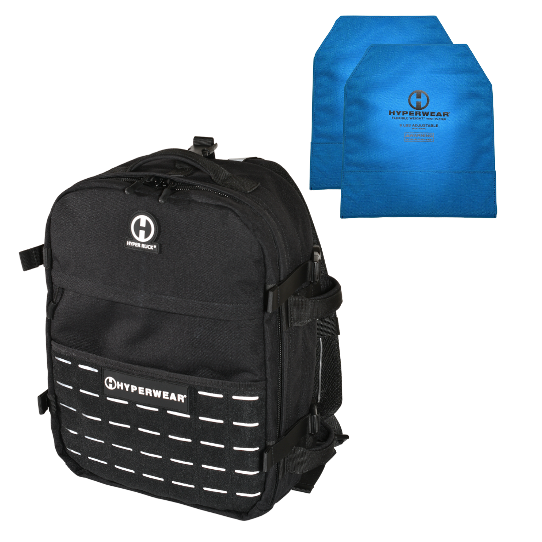 best hip weighted hiking backpacks Hyper Ruck Rucking, Strength Training & EDC Bag Black / 18 lbs