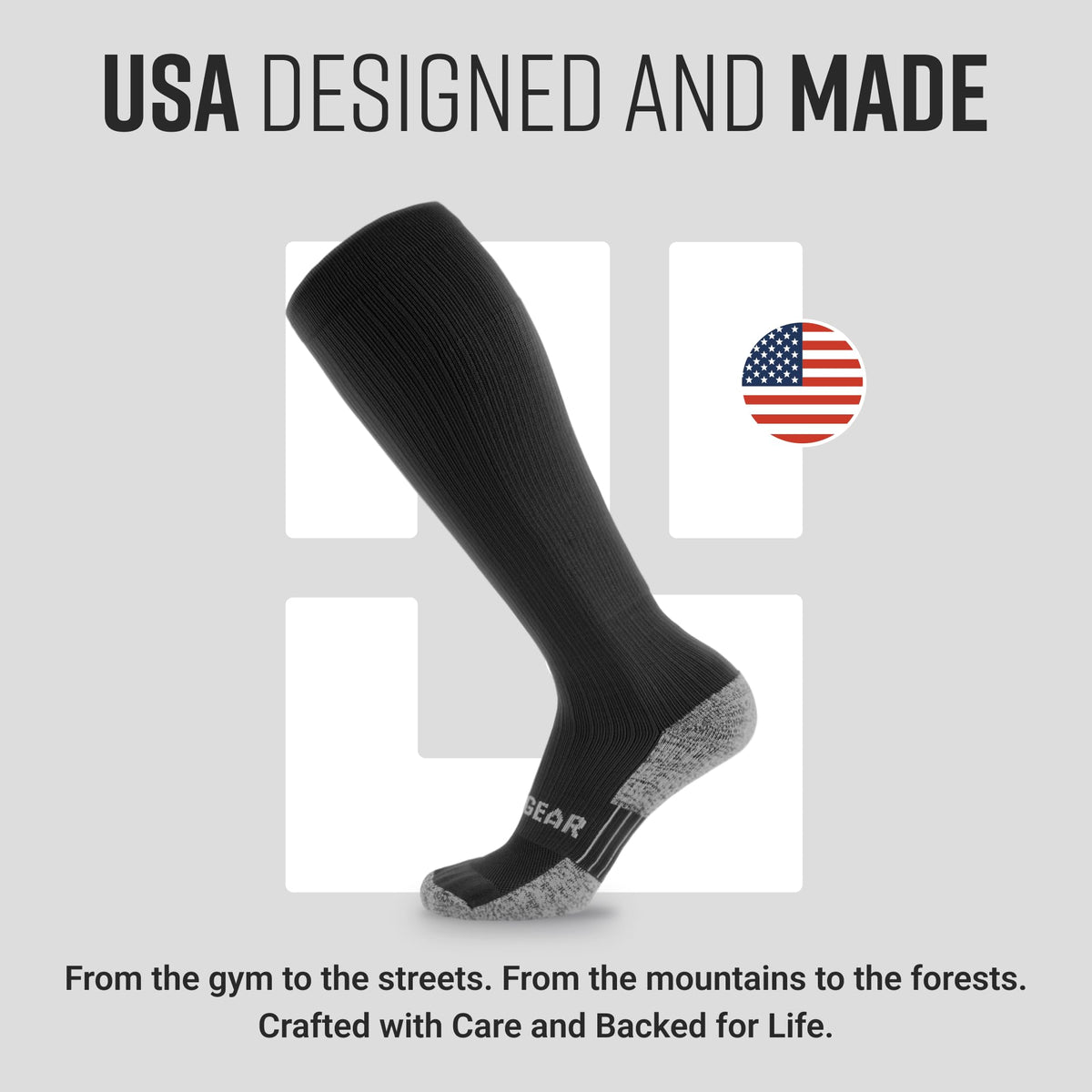 Tall Compression Socks Tactical Line (All Black)