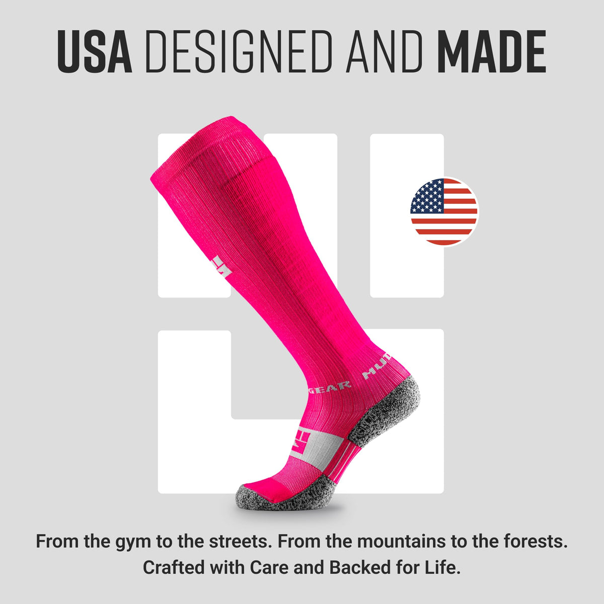 Tall Compression Socks (Pink/Gray)