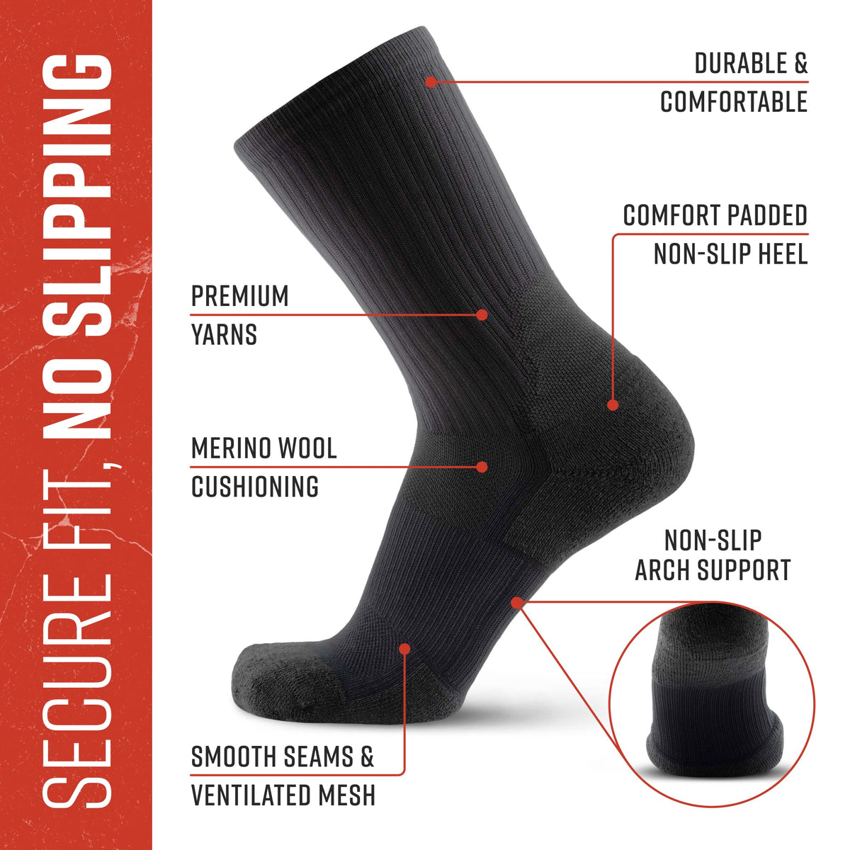 MudGear Ruck Sock (All Black)
