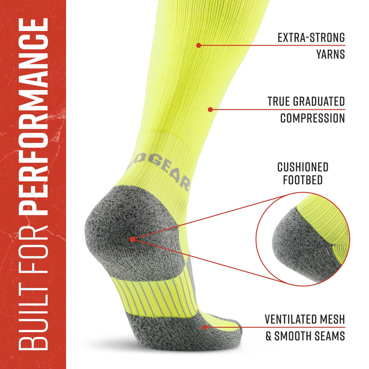 Tall Compression Socks (Neon Yellow)