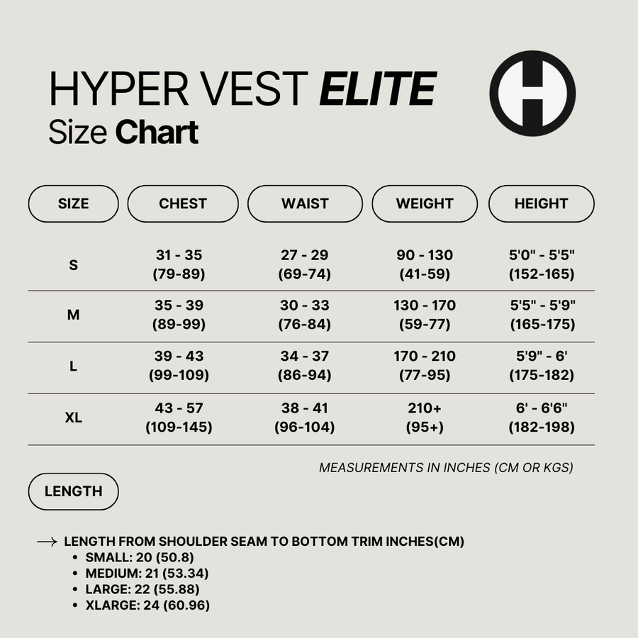 Hyper vest elite weighted vest thin comfortable high performance