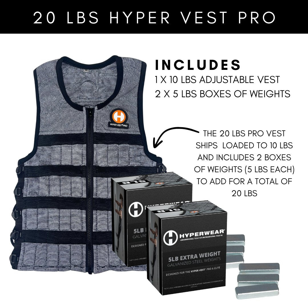 Hyper Vest PRO Weight Vest Adjustable Comfortable Thin Hyperwear