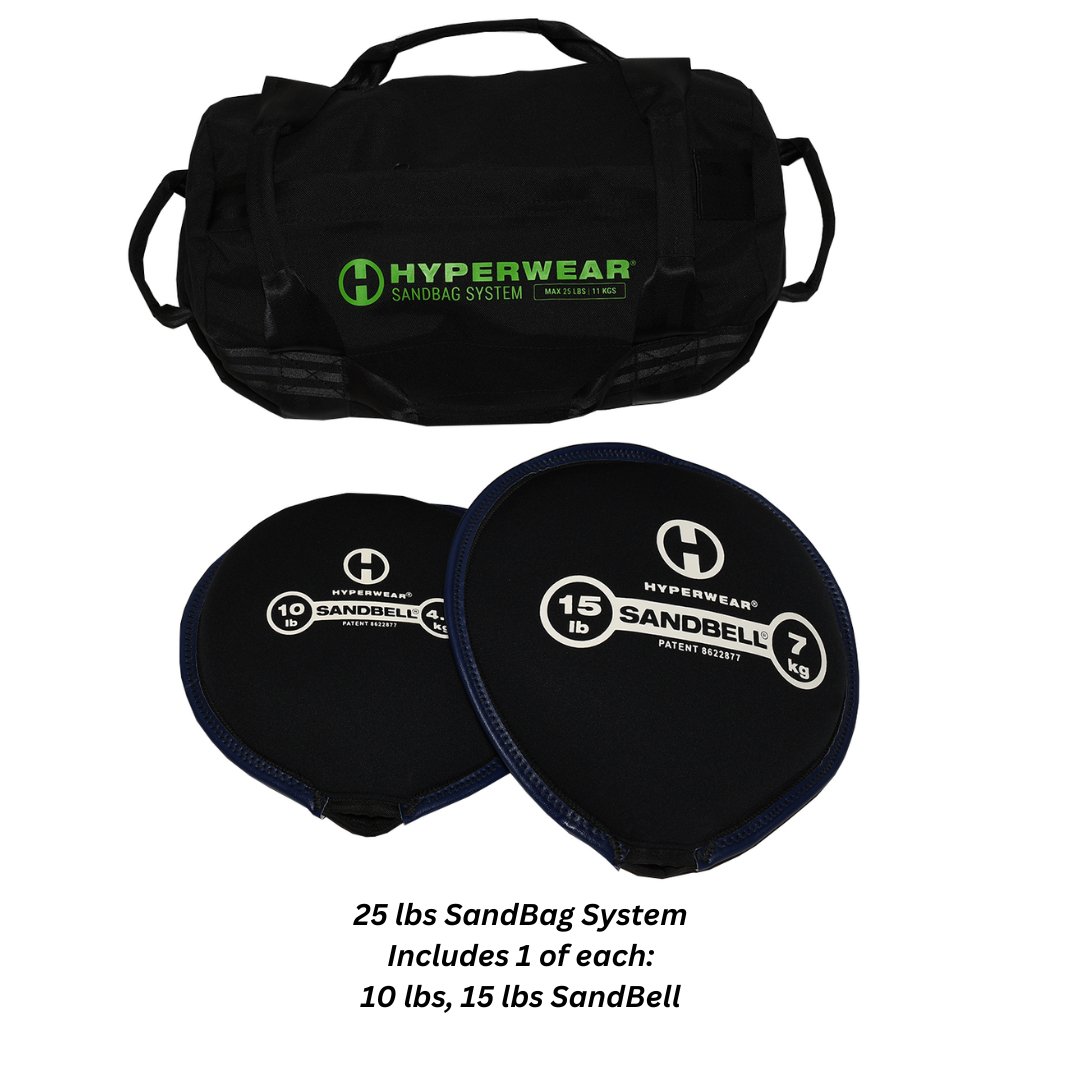 Hyperwear Workout Sandbags SandBell System 25lb (Bag 10lb, 15lb SandBells)