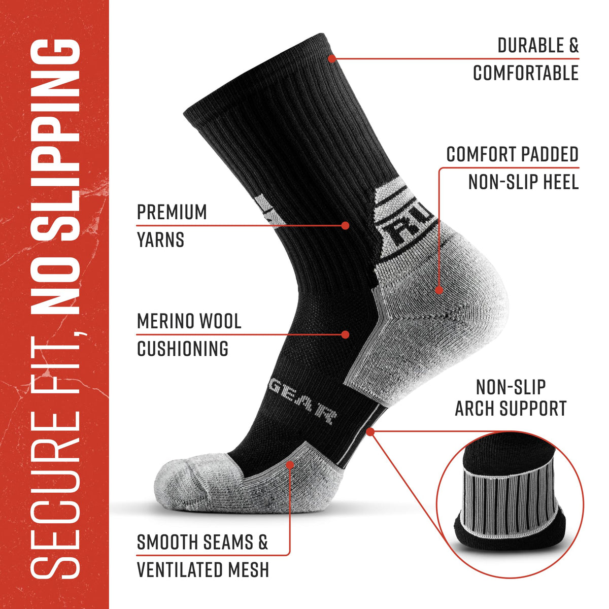 image of MudGearMudGear Ruck Sock (Black/Gray)Inventory