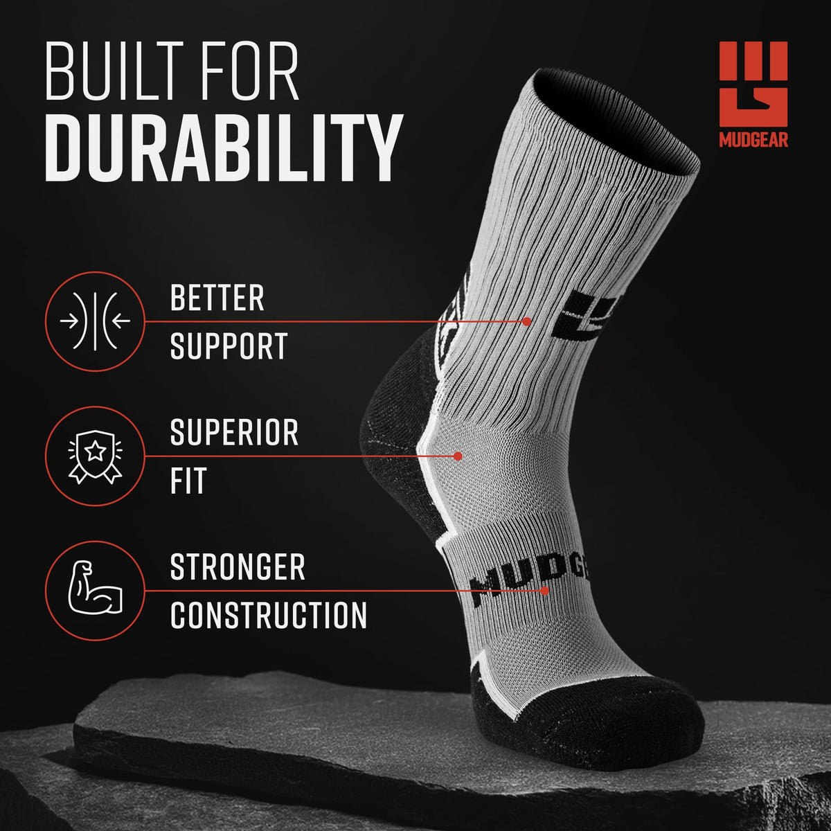 image of MudGearMudGear Ruck Sock (Gray/Black)Inventory