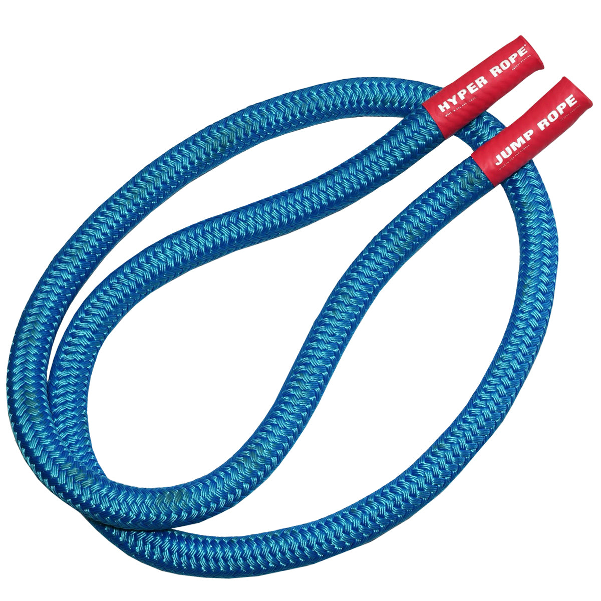 product image of bright blue hyper rope heavy jump rope on white background