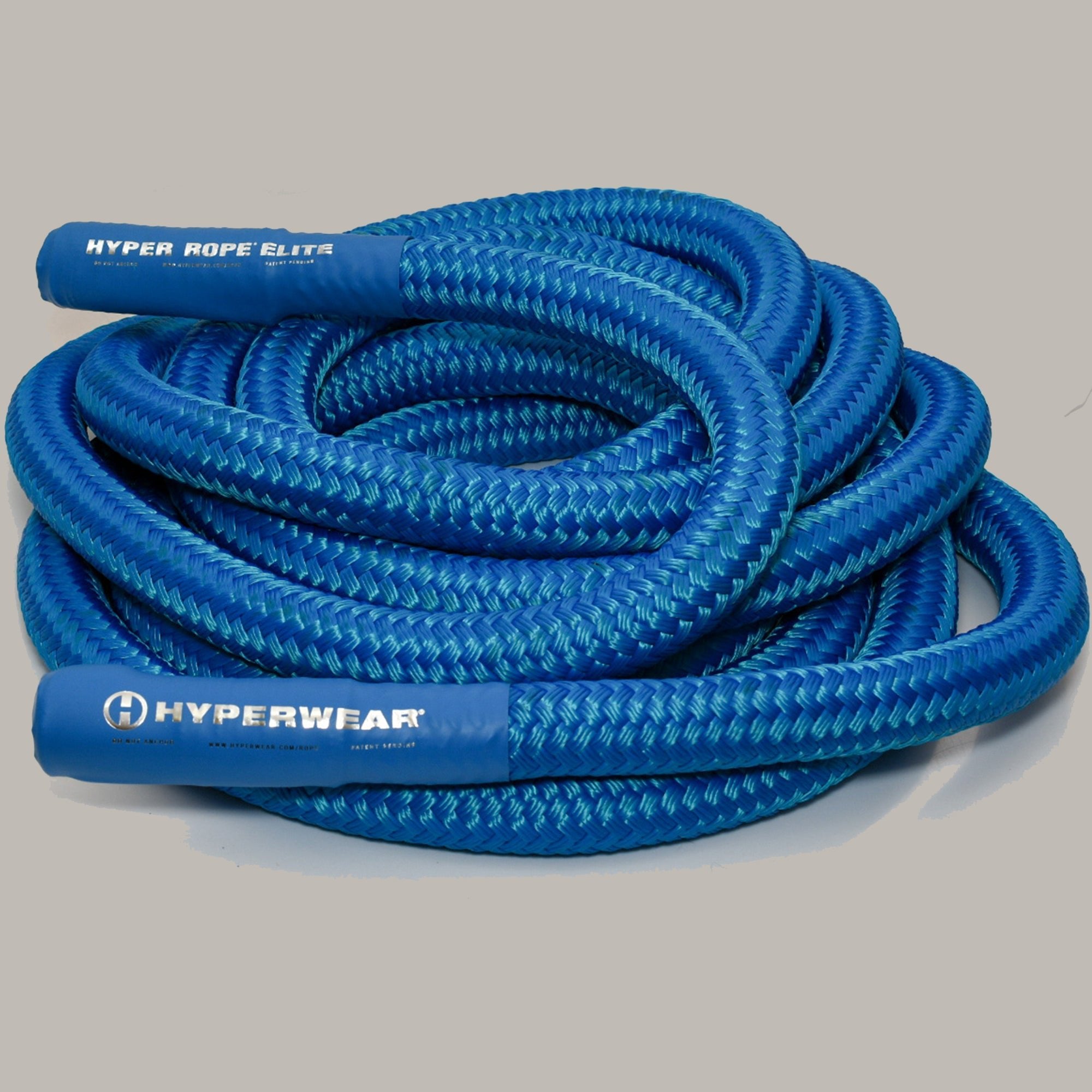 product photo of coiled blue hyper rope elite weighted battle rope