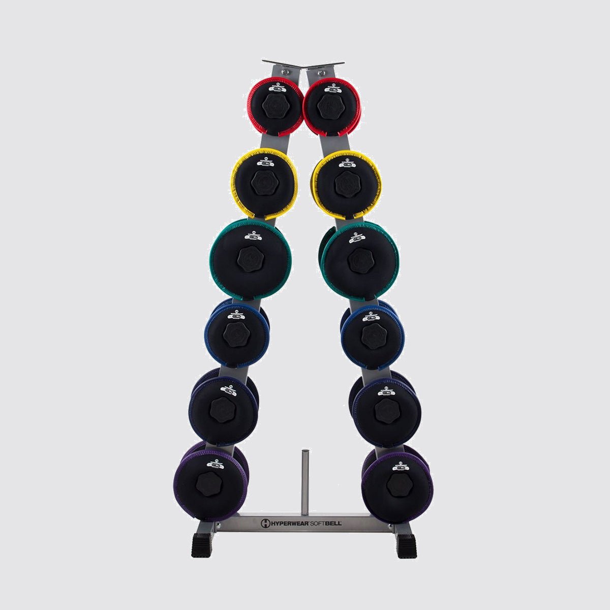product image of upright a-frame dumbbell storage rack