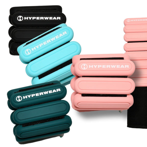 Group product image of four colors of Hyperwear wrist and ankle weights